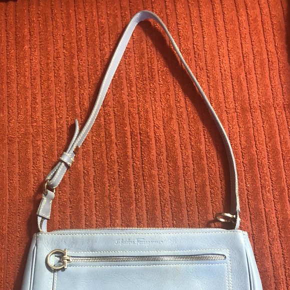 Salvatore Ferragamo Blue Zip Clutch - Picture 11 of 13